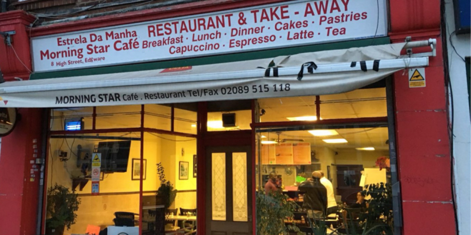Morning Star Café in Edgware London